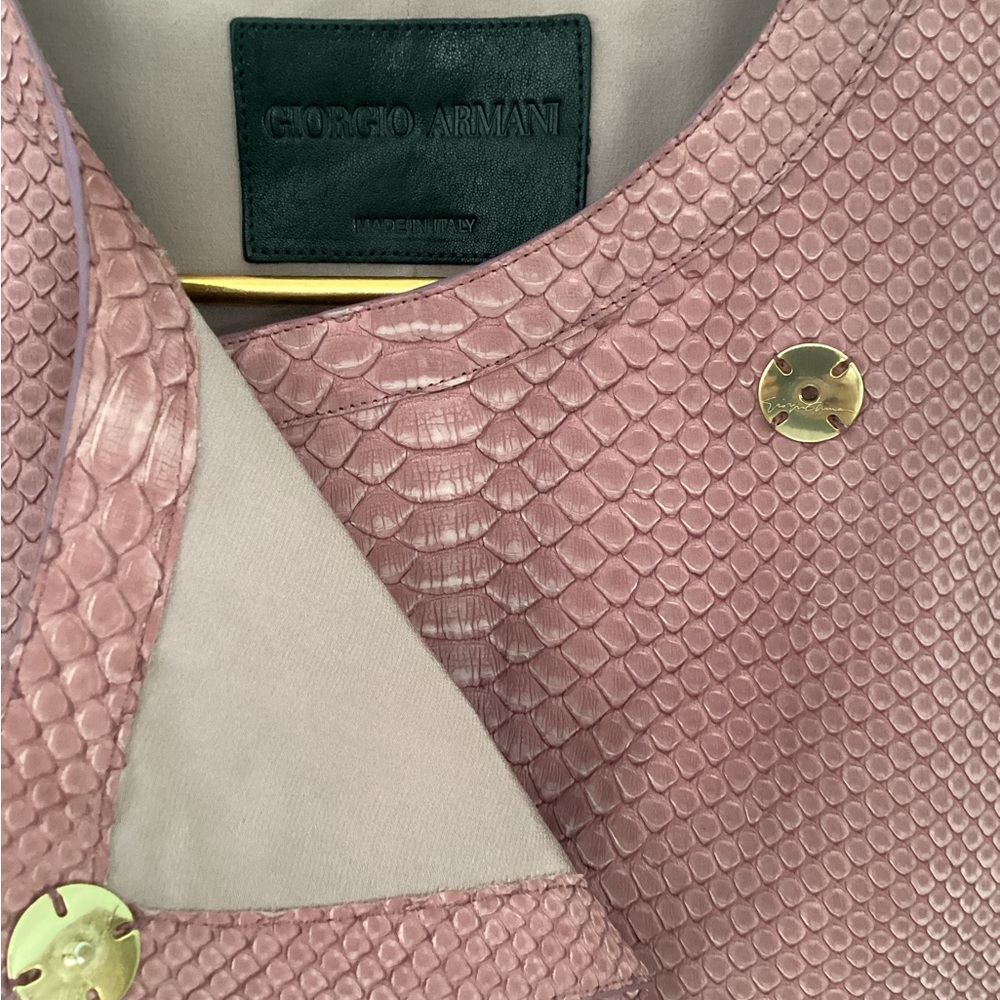 Giorgio Armani 100% Python Leather Pink Blazer Ja… - image 5